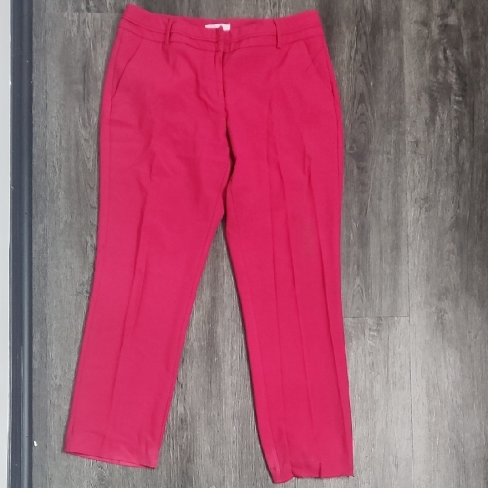 Elegant Red Women's Straight Leg Pants